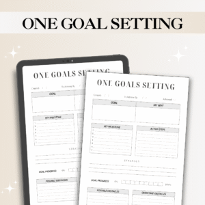 One Goal Setting Planner – Focused Digital & Printable Template for Achieving Your #1 Goal
