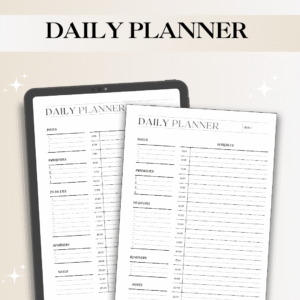 Daily Planner – Digital & Printable | Hourly Schedule, Priorities, To-Do & Notes