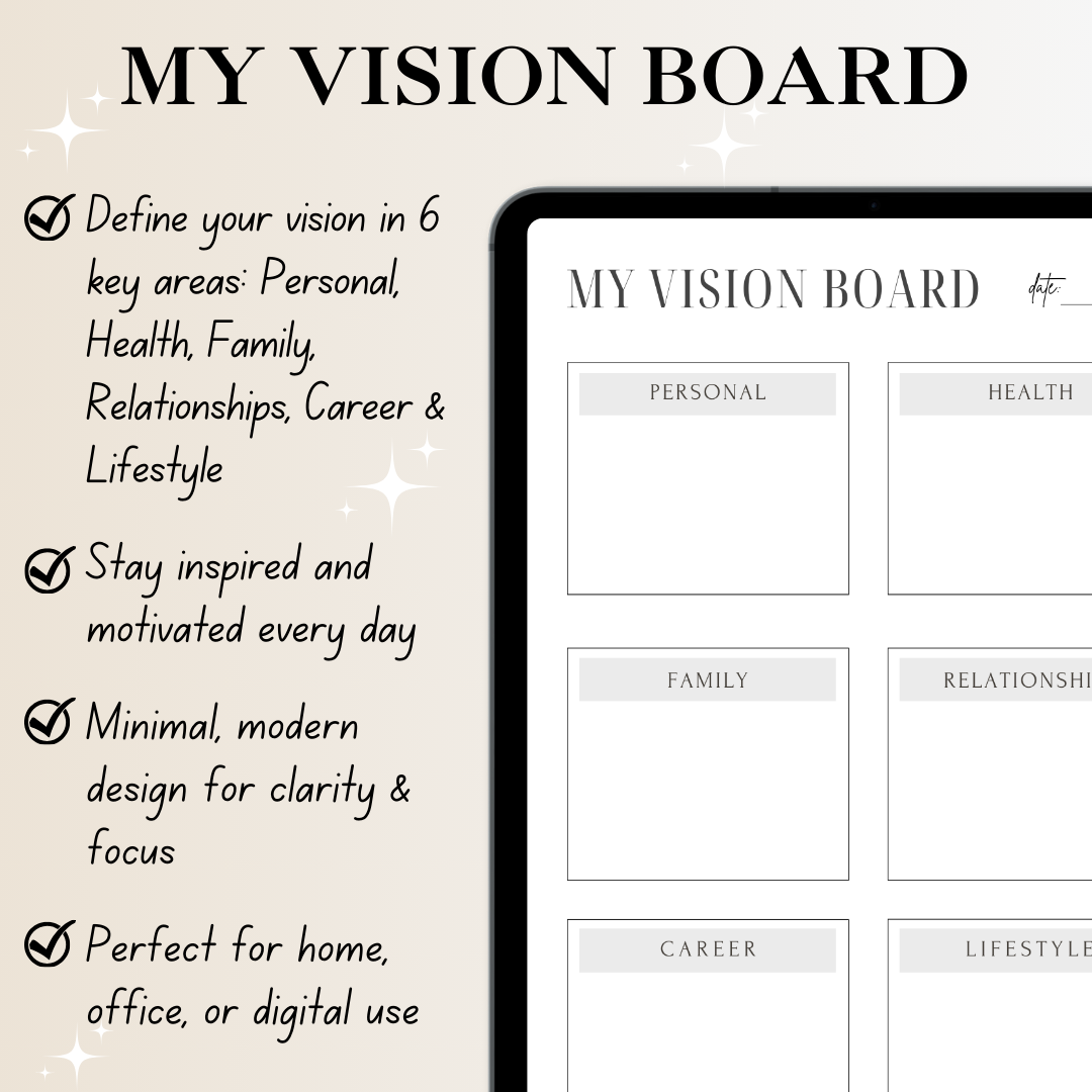 My Vision Board – Printable & Digital Template to Visualize Your Dreams and Goals - Image 2