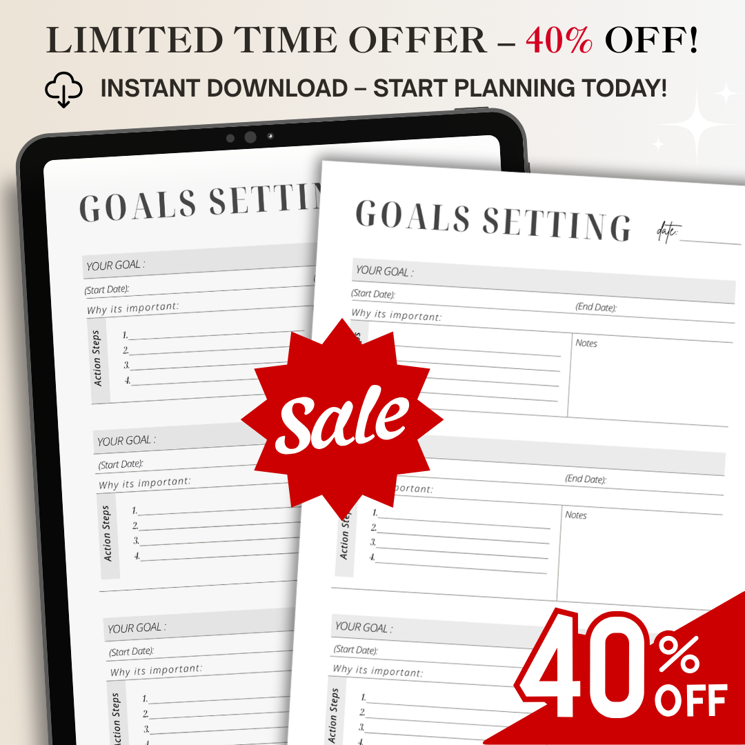 Goals Setting Planner – Digital & Printable Template to Define, Track & Achieve Your Goals - Image 3