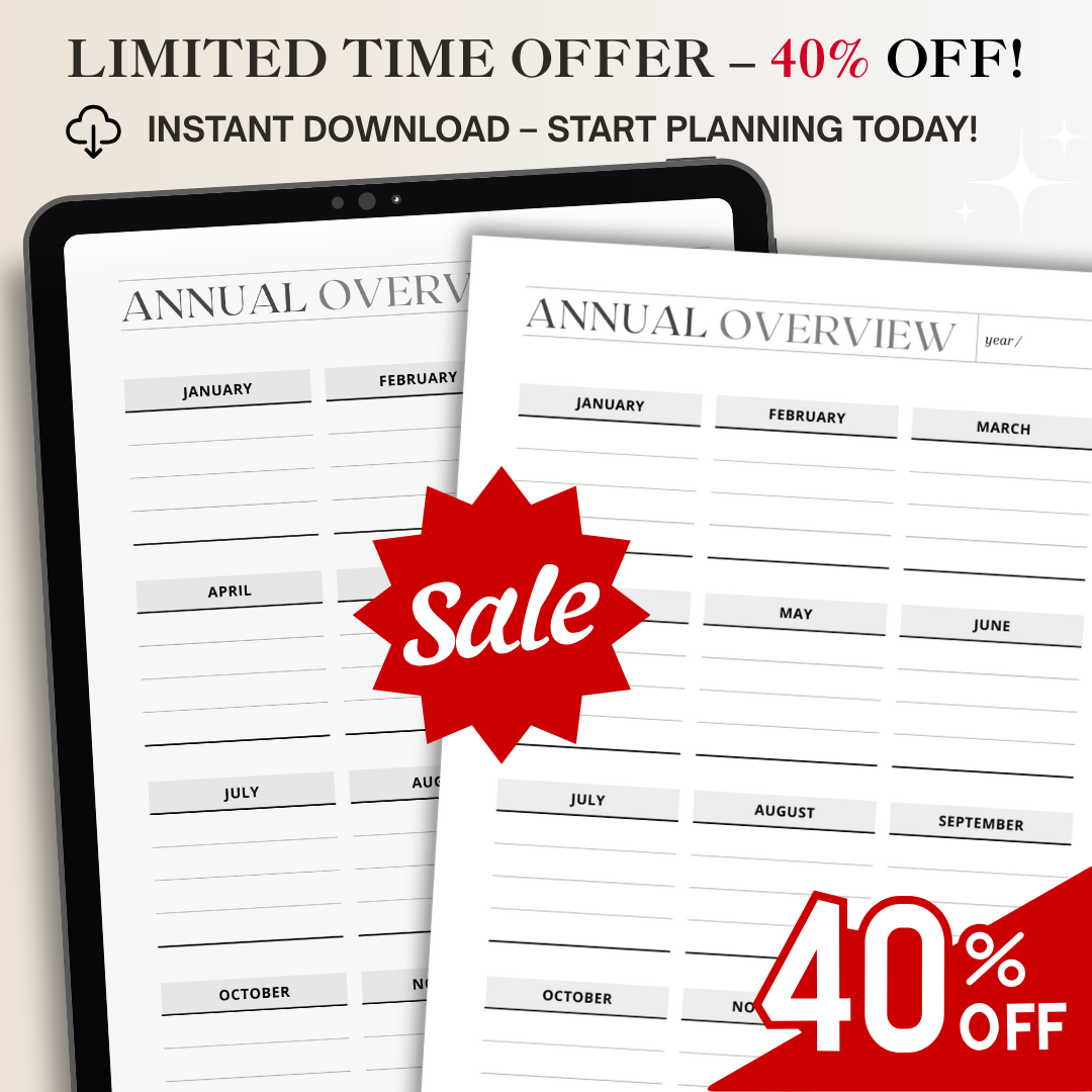 Annual Overview Planner – Yearly Organizer for Goals & Priorities (Printable & Digital) - Image 3