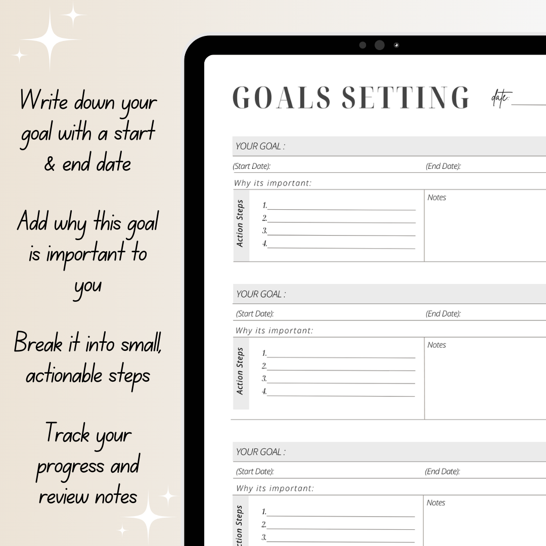 Goals Setting Planner – Digital & Printable Template to Define, Track & Achieve Your Goals - Image 4