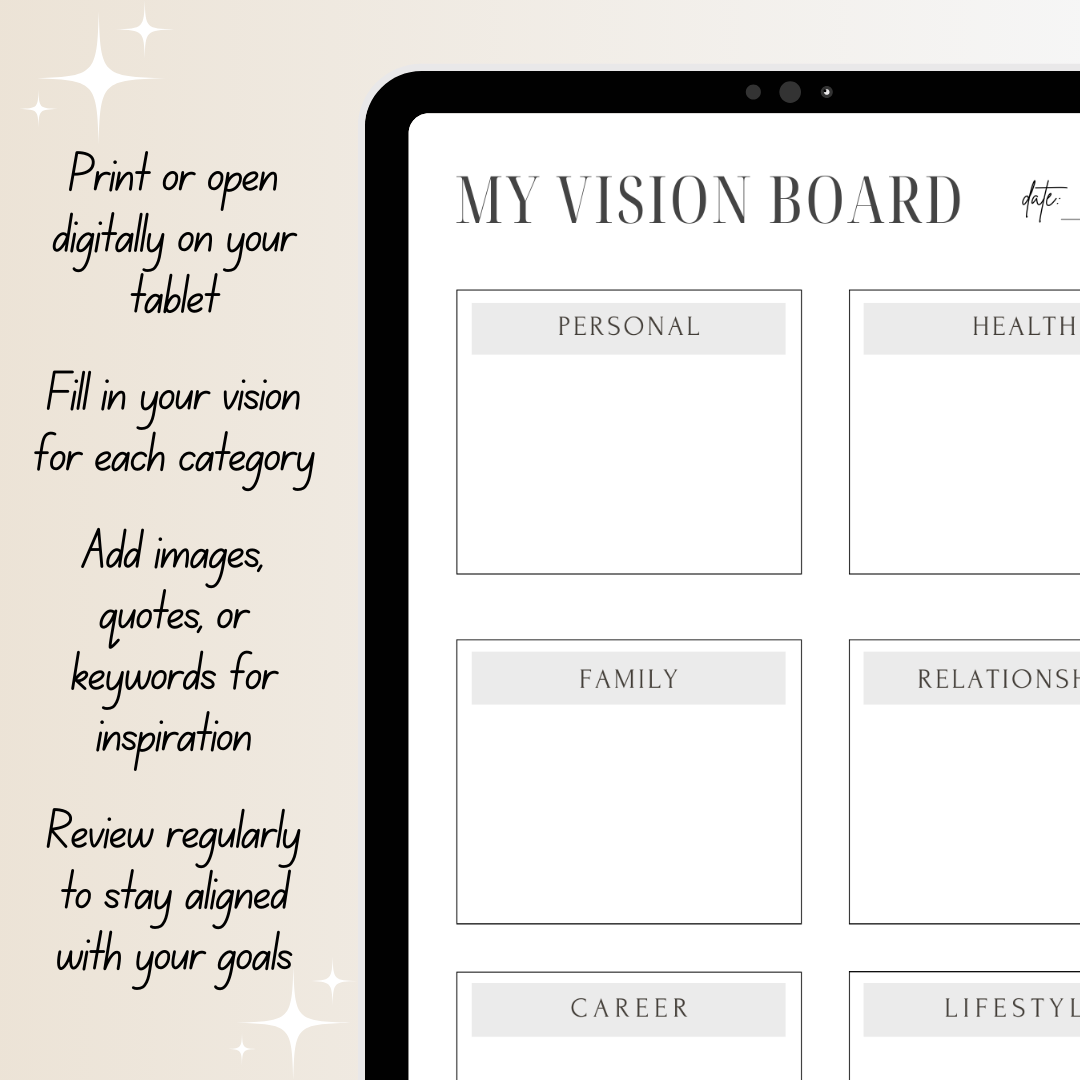 My Vision Board – Printable & Digital Template to Visualize Your Dreams and Goals - Image 4