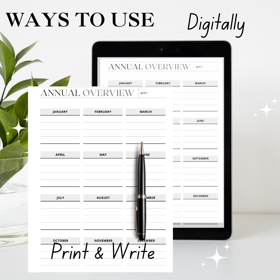 Annual Overview Planner – Yearly Organizer for Goals & Priorities (Printable & Digital) - Image 5