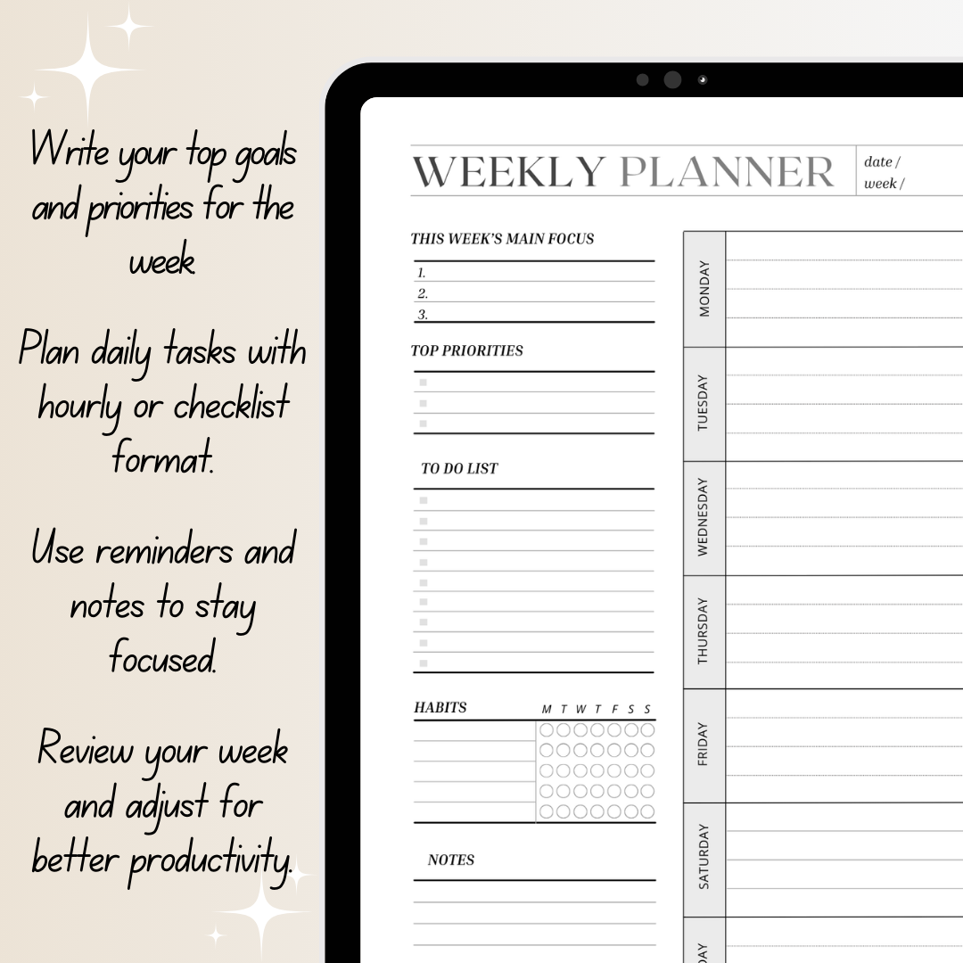 Weekly Planner Bundle – Printable & Digital Weekly Schedule Templates - Image 4