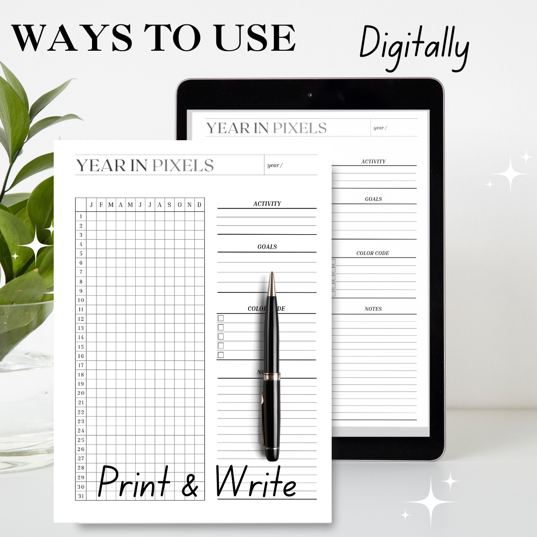 Year in Pixels 2025 – Beautiful Printable & Digital Mood Tracker Journal - Image 5